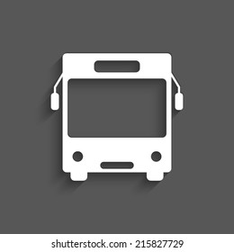 Bus Icon with shadow on a grey background