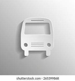Bus icon with shadow, vector illustration.