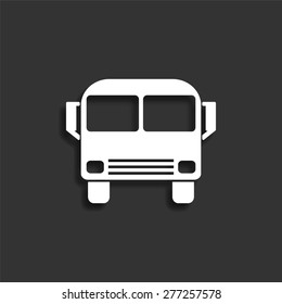 Bus icon with shadow - vector illustration