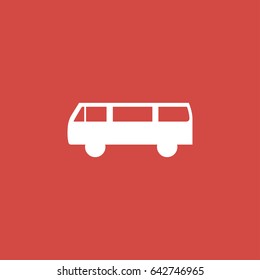 bus icon. sign design. red background