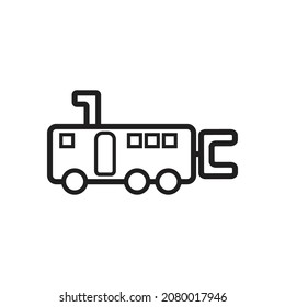 símbolo de símbolo de icono de bus, iluminación vectorial en fondo blanco.