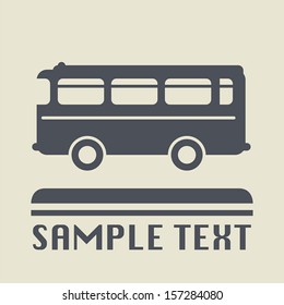 Bus icon or sign, vector illustration