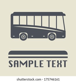 Bus icon or sign, vector illustration