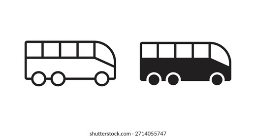 Diseños de Vector de silueta de icono de autobús. Trazos editables