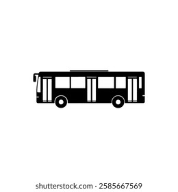 Bus icon silhouette vector illustration on white background
