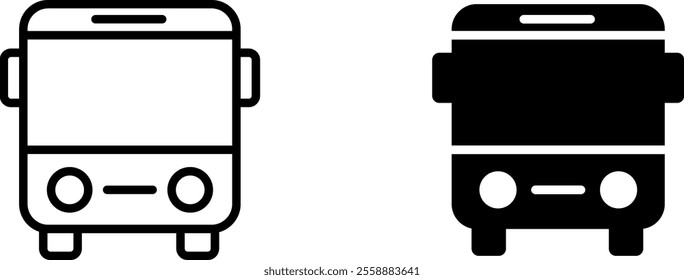 "Bus Icon with Simple and Clean Vehicle Design"