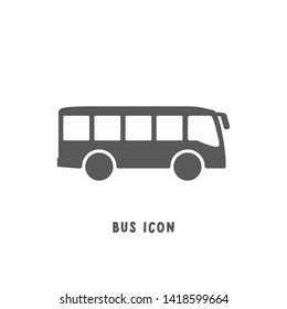 Bus icon simple silhouette flat style vector illustration on white background.