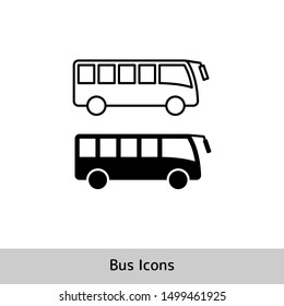 Icono de bus. silueta simple e ilustración de contorno. vector plano.  EPS 10