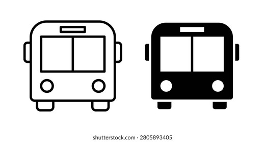 Bus icon simple vector outline and fill.