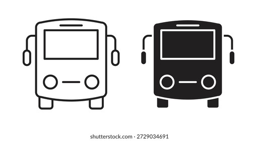 Vectores simples del icono del autobús en negro, convenientes para los proyectos