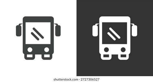 Icono de autobús. Icono de la serie de glifos sólidos