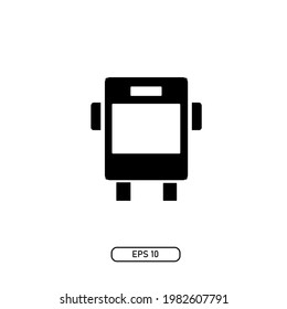 icono de bus y señal de parada. diseño simple y plano, diseño sencillo para gráficos, logotipos, sitios web, medios sociales, interfaz de usuario, aplicaciones móviles, EPS10