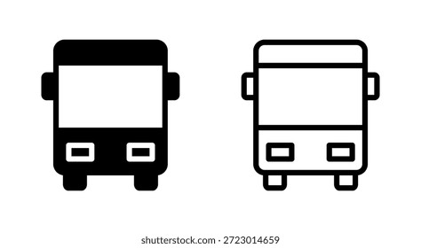 Símbolo del icono del autobús para los App y los Sitios web. señal y símbolo del autobús