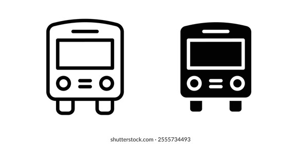 Bus icon symbol collection on white background.