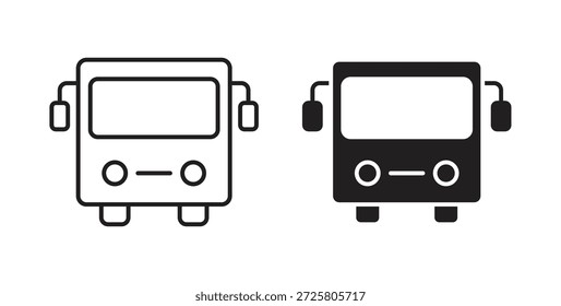 Símbolo de icono de autobús. Vector EPS 10. icono de línea y glifo