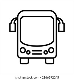 Bus icon symbol vector illustration of a school bus or public transport on white background.