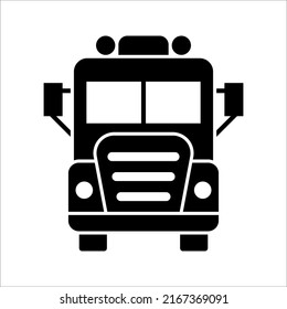Bus icon symbol vector illustration of a school bus or public transport on white background.