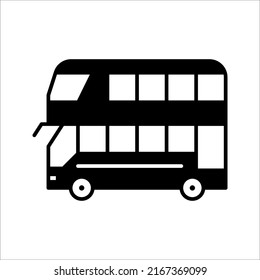 Bus icon symbol vector illustration of a school bus or public transport on white background.