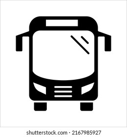 Bus icon symbol vector illustration of a school bus or public transport on white background.