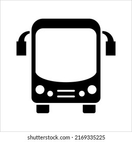 Bus icon symbol vector illustration of a school bus or public transport on white background.