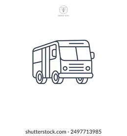 Ilustración vectorial del símbolo del icono del autobús aislada en el fondo blanco