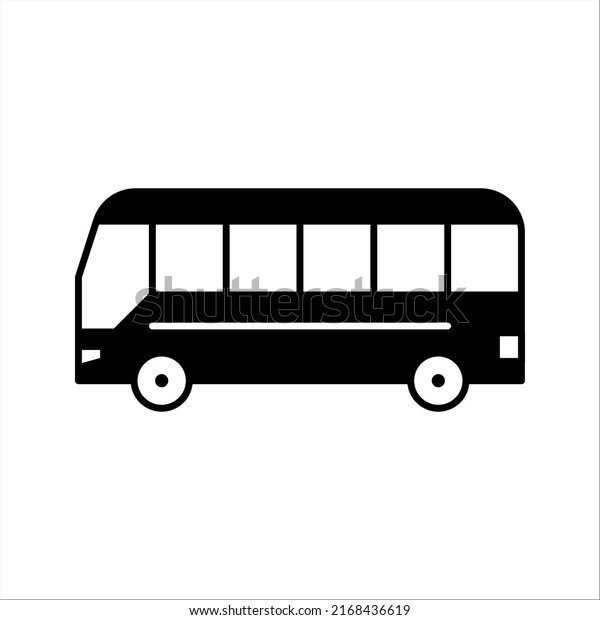 Bus icon symbol vector illustration\
of a school bus or public transport on white\
background.