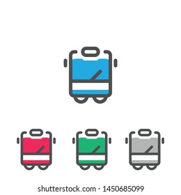 Bus icon symbol vector. on white background