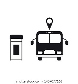 Bus icon symbol vector. on white background