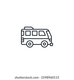 Bus icon symbol vector sign isolated on white background illustration for graphic and web design