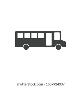 Bus icon template color editable. Bus symbol vector sign isolated on white background.