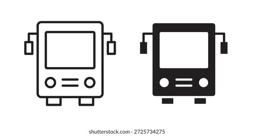 Icono del autobús para la Plantilla. Conjunto de gráficos de Vector de iconos