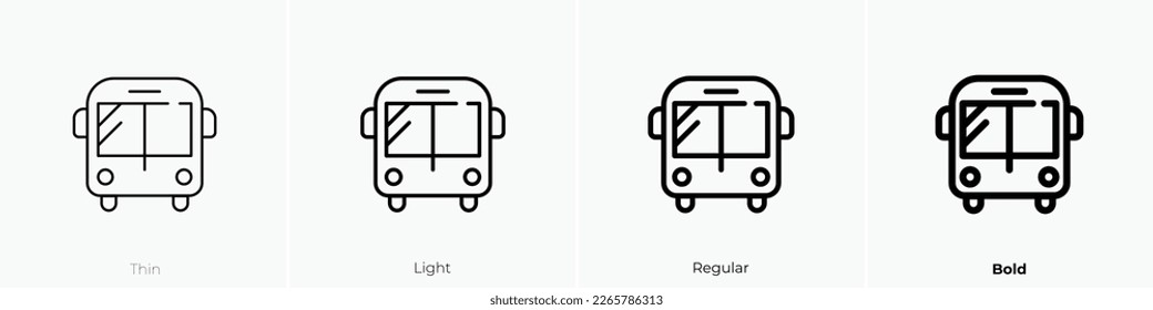 bus icon. Thin, Light Regular And Bold style design isolated on white background