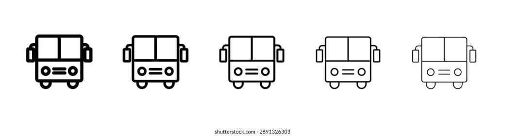 Icono de autobús. Colección de iconos de línea delgada para Web ui.