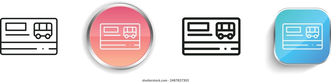 bus icon. Thin Linear, Regular and Button Style Design Isolated On White Background