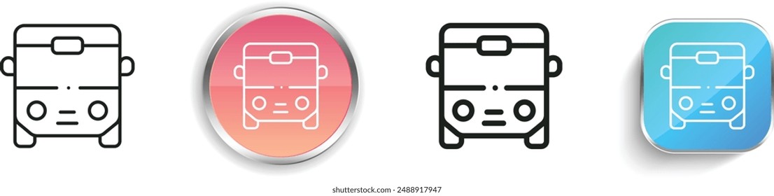 bus icon. Thin Linear, Regular and Button Style Design Isolated On White Background