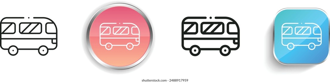 bus icon. Thin Linear, Regular and Button Style Design Isolated On White Background