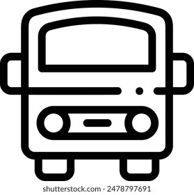 icono de bus. Diseño De Estilo Lineal Delgado Aislado Sobre Fondo Blanco