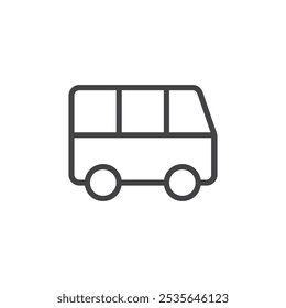 Icono de autobús Símbolo de arte de contorno delgado