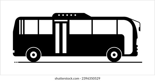 Bus Icon, Transport Automobile Vehicle Icon Vector Art Illustration