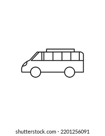 Bus icon, Transport service, vector illustration. Van icon isolated on white background. line art vector 