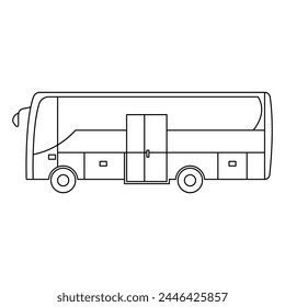 Icono de Bus. Símbolo de transporte en estilo lineal. Ilustración vectorial.