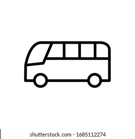 Bus icon transportation flat style logo template illustration