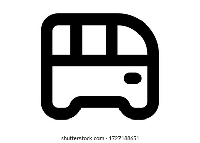 Bus icon transportation flat style logo template illustration