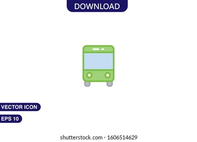 Bus icon in trendy flat style isolated on white background vector illustration