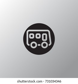 Bus icon in trendy isolated on grey background.Vector illustration.