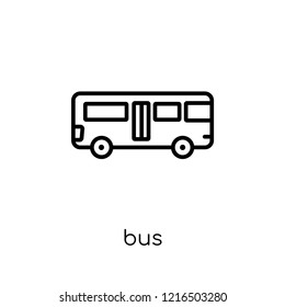 bus icon. Trendy modern flat linear vector bus icon on white background from thin line collection, outline vector illustration