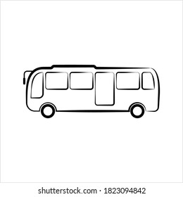 Icono de bus, Ilustración de arte del vector de bus