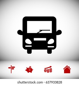 bus icon, vector best flat icon, EPS