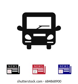 bus icon, vector best flat icon, EPS