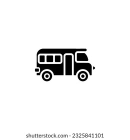 Bus Icon vector black glyph